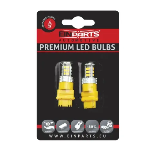 Einparts LED bulbs P27W CANbus orange 1800 K 30x SMD 3020, pair