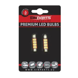 Einparts LED festoon bulbs C10W 39 mm CANbus 6000 K 16x SMD 4014, pair