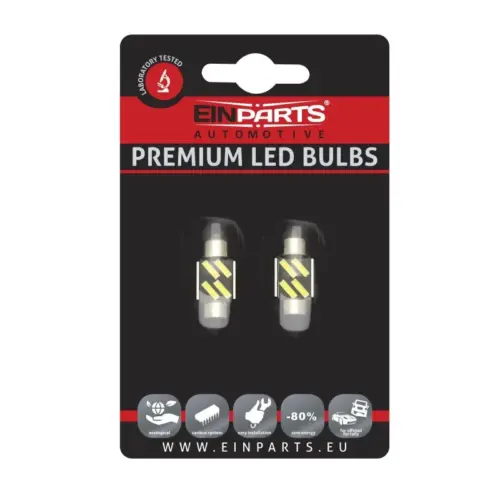 Einparts LED festoon bulbs C5W 31 mm CANbus 6000 K 4x SMD 7020, pair