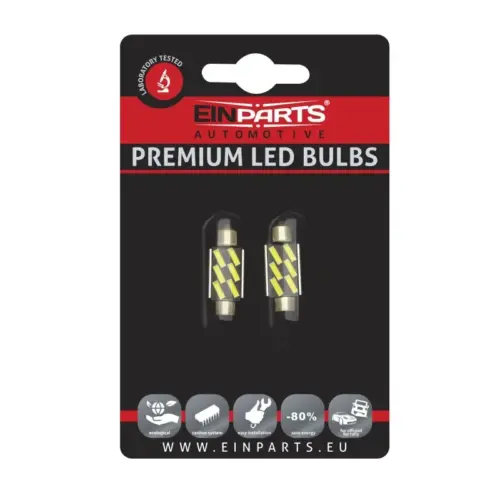 Einparts LED sufitne žarulje C5W 36 mm 6000 K 6x SMD 7020, par