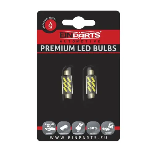 Einparts LED sufitne žarulje C10W 39 mm CANbus 6000 K 6x SMD 7020, par