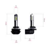 Einparts LED žarulje H27W 6000 K 14× SMD 3030, par