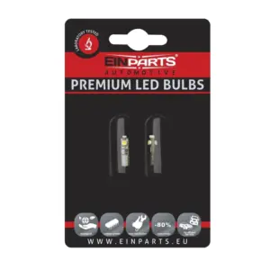Einparts LED bulbs T5 6000 K 3× SMD 3528, pair