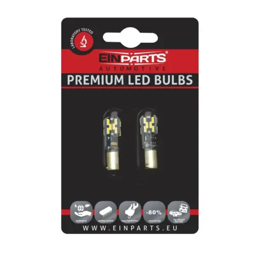 Einparts LED bulbs T4W CANbus 6000 K 24× SMD 4014, pair