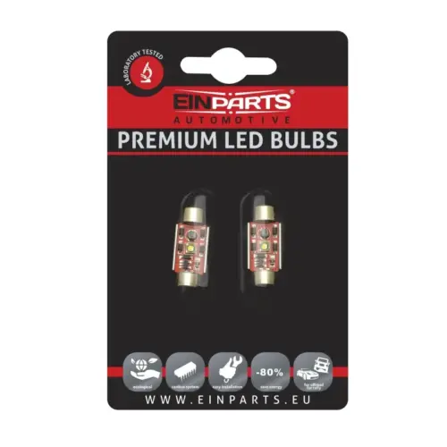 Einparts LED festoon bulbs C5W CANbus 6000 K 1× CREE XB-D, pair