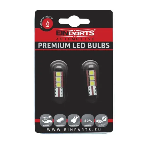 Einparts LED žarulje W5W CANbus 6000 K 3× SMD 5050, par