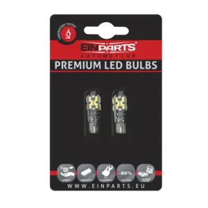 Einparts LED bulbs W5W CANbus warm white 3000 K 24× SMD 4014, pair