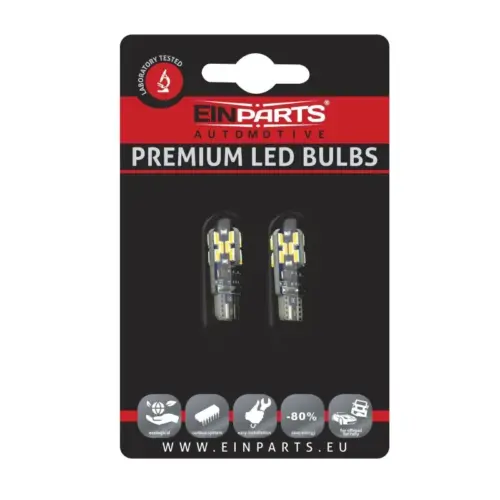 Einparts LED bulbs W5W CANbus warm white 3000 K 24× SMD 4014, pair