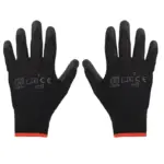 Einparts latex-coated work gloves, size S/7, black, EN 388, pair
