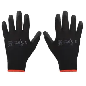 Einparts latex-coated work gloves, size S/7, black, EN 388, pair
