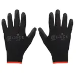 Einparts latex-coated work gloves, size M/8, black, EN 388, pair