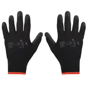 Einparts latex-coated work gloves, size M/8, black, EN 388, pair