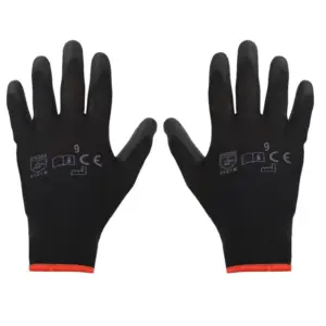 Einparts latex-coated work gloves, size L/9, black, EN 388, pair