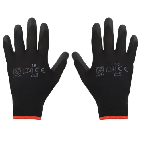 Einparts latex-coated work gloves, size XL/10, black, EN 388, pair