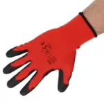 Einparts latex-coated work gloves, size S/7, red, EN 388, pair