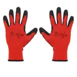 Einparts latex-coated work gloves, size S/7, red, EN 388, pair