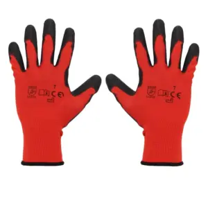Einparts latex-coated work gloves, size S/7, red, EN 388, pair