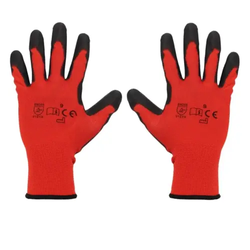 Einparts latex-coated work gloves, size L/9, red, EN 388, pair