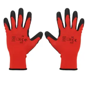Einparts latex-coated work gloves, size XL/10, red, EN 388, pair