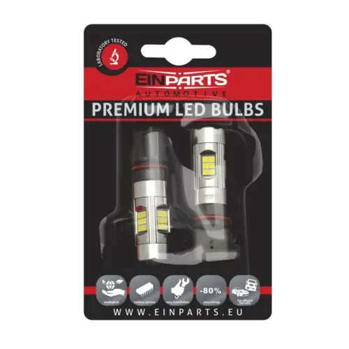 Einparts LED bulbs 6000 K 27× SMD 3030, pair