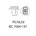 Einparts LED bulbs 9–32 V 6000 K 1× COB 360°, pair