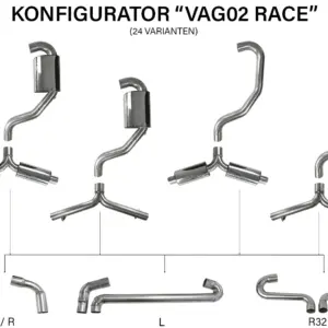 Bull-X ispušni sustav 3" Y-Style VAG02 za platformu 1K, 1.4/1.8–2.0 T(F)SI FWD
