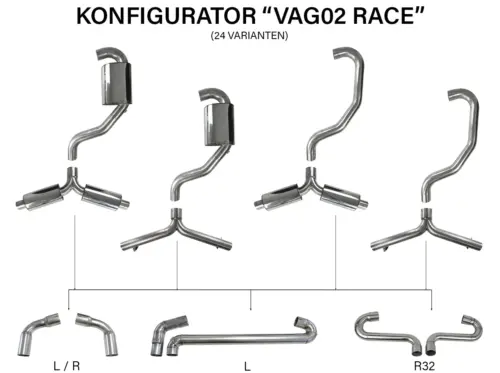 Bull-X 3" Y-Style VAG02 exhaust system for Golf 7 GTI, Leon 5F (MQB, FWD)