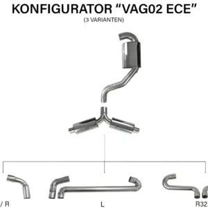 Bull-X ispušni sustav 3" Y-Style ECE za VAG 1K 1.4/1.8–2.0 T(F)SI FWD