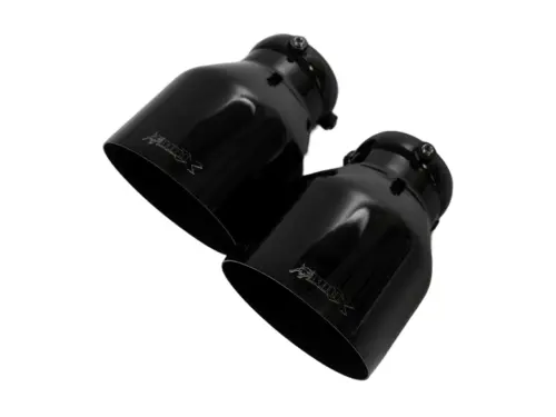 Bull-X type 1 sharp black exhaust tips 2x89 mm (A: 1x64 mm + 1x76 mm)
