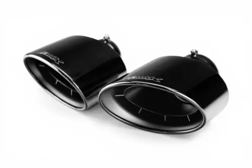 Bull-X Type 23 oval exhaust tips, black PVD RS 170x112x200 mm, 2x76 mm connection