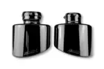 Bull-X Type 23 oval exhaust tips, black PVD RS 170x112x200 mm, 2x76 mm connection