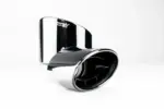 Bull-X Type 23 oval exhaust tips, black PVD RS 170x112x200 mm, 2x76 mm connection