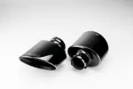 Bull-X Type 23 oval exhaust tips, black PVD RS 170x112x200 mm, 2x76 mm connection