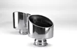 Bull-X Typ 23 oval exhaust tips, PVD polished, 170 × 112 × 200 mm, 2 × 76 mm