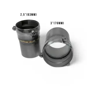 HG Motorsport stainless steel exhaust tips with ball-joint connection 63/76/89 mm